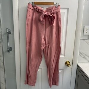 BCBGeneration Pink Tie-Waist Trousers